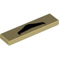 Tile 1 x 4 with Moustache print