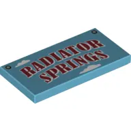 Tile 2 x 4 with 'RADIATOR SPRINGS' Sign print