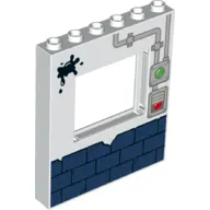 Panel 1 x 6 x 6 with Window with Oil Stain, Brick Wall and Garage Door Buttons print