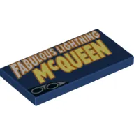 Tile 2 x 4 with 'Fabulous Lightning McQueen' and Exhaust Pipes in Lower Left print