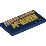 Tile 2 x 4 with 'Fabulous Lightning McQueen' and Exhaust Pipes in Lower Right print