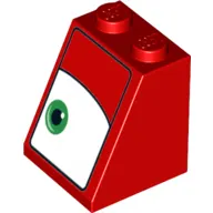 Brick Sloped 65° 2 x 2 x 2 with Bottom Tube and Eye, Green, Left Print