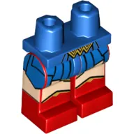 Hips and Red Legs with Gold 'WW' Buckle, Blue Skirt, Light Nougat Legs and Boots Print (Wonder Woman)