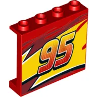 Panel 1 x 4 x 3 [Side Supports / Hollow Studs] with 95 Print