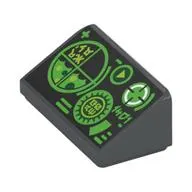 Brick Sloped 30° 1 x 2 x 2/3 with Green Screens and Controls Print