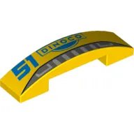 Brick Curved 4 x 1 Double with No Studs and '51', 'Dinoco' Bumper Print