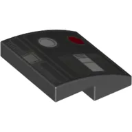 Brick Curved 2 x 2 x 2/3 with Red and White Circles Print