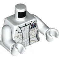 Torso Checkered Jacket with White Undershirt and Belt Print (Leia), White Arms and Hands