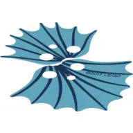 Neckwear Cape and Collar, Fins with Dark Blue Lines on Trans-Light Blue Background Print [Complete Sheet]