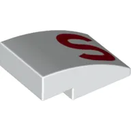 Brick Curved 3 x 2 No Studs with Red 'S' Print