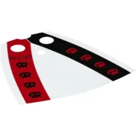 Neckwear Cape, Standard with Black and Red Stripe, and Black and Red Skulls Print [Traditional Starched Fabric]