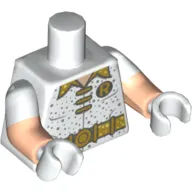 Torso, Dual Molded Arms, Gold Belt, Gold Lapels, Lace, 'R' Print, White Sleeves Pattern, Light Nougat Arms, White Hands