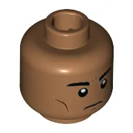 Minifig Head Apache Chief, Eyebrows, Cheek Lines, Firm Expression [Hollow Stud]