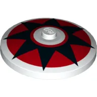 Dish 4 x 4 Inverted [Radar] with Black Star, Red Circle Print