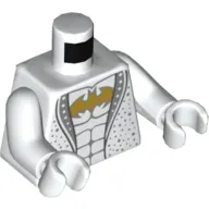 Torso Disco Tuxedo, Gold Batman Logo on Shirt Print, White Arms and Hands