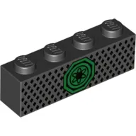 Brick 1 x 4 with Green Ninjago Symbol Print