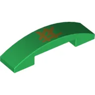 Brick Curved 4 x 1 Double with No Studs and Asian Symbol print