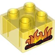 Duplo Brick 2 x 2 with Fire, Logs print
