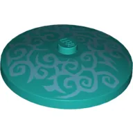 Dish 4 x 4 Inverted [Radar] with Sand Blue Swirls Print