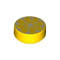 Tile Round 1 x 1 with Lemon Slice Print