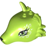 Animal Body Part, Fox Head with Eyes and White Swirls Print