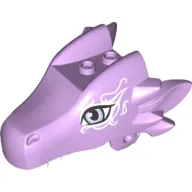 Creature Body Part, Dragon Head Upper Jaw with 2 Studs on Top and Lavender Eyes and Swirls Print