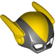 Mask with Lightning Bolt Wings, Yellow Top and Wings Print (Black Vulcan)