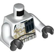 Torso Armor Stormtrooper, Wide Black Pocket Device and Tan Dirt Stains Print, White Arms, Black Hands