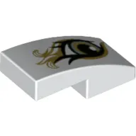 Brick Curved 2 x 1 No Studs [1/2 Bow] with Right Eye, Metallic Gold Print