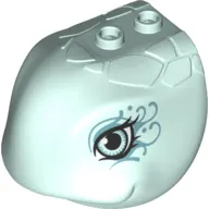 Animal Body Part, Turtle Head with Eyes and Sand Blue Swirls Print