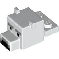 Animal Body Part, Bear Head 1 x 2 with Cube Polar Bear with Pixelated Face Print