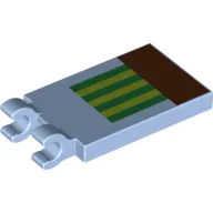 Tile Special 2 x 3 with 2 Clips with Minecraft Melon in Ground Print [Thick Open O Clips]