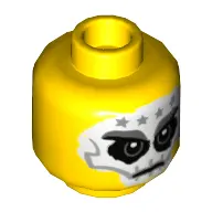 Minifig Head Chopper Maroon / Nails / Sawyer, Skull Mask, Angry Eyebrows and Mouth Print