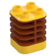 Duplo Brick 2 x 2 x 2 Yellow with Flex Spring