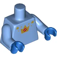Torso Golden Crown Print, Medium Blue Arms, Blue Hands