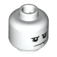 Minifig Head Spider Suit Boy, Low Eyebrows, Sad Mouth, Sharp Tooth