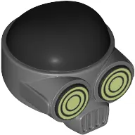 Helmet with Mouth Filter, Green Eyes, Black Circles print