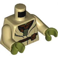 Torso Robe, Brown Shirt, Necklace with Pipe, Brown Belt with Pocket Print (Yoda), Tan Arms, Olive Green Hands