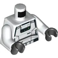Torso Armor, Stormtrooper with Belt, Green Buttons Print, White Arms, Black Hands