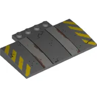 Brick Curved 5 x 8 x 2/3 with Yellow Danger Markings print