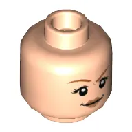 Minifig Head Claire Dearing / Ginny Weasley, Dark Orange Eyebrows, Peach Lips, Smirk / Scared Print