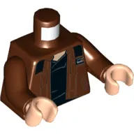 Torso Jacket, Black Undershirt Print, Reddish Brown Arms, Light Nougat Hands