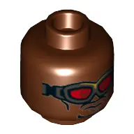 Minifig Head Falcon, Dual Sided, Goggles with Red Lenses / No Goggles Print [Hollow Stud]
