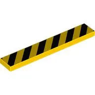 Tile 1 x 6 with Warning Stripes print