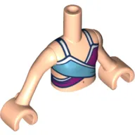 Minidoll Torso Girl with Bikini Dark Purple, Medium Blue