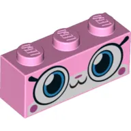 Brick 1 x 3 with Unikitty, Closed Mouth Smile Print