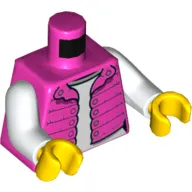 Torso Bodywarmer with White Undershirt Print, White Arms, Yellow Hands