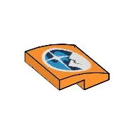 Brick Curved 2 x 2 x 2/3 with Dark Blue, Dark Azure & White Arctic Logo Print