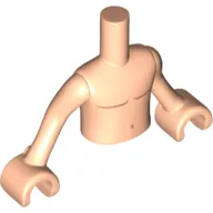 Minidoll Torso Boy with Light Nougat Arms and Hands with Bare/Naked Print