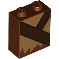 Brick 1 x 2 x 2 with Inside Stud Holder with Shoulder Strap/Belt Chewbacca print